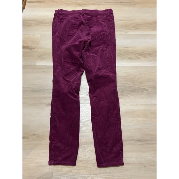 Loft Women's Corduroy Pants High Rise Skinny Petite Size 8 Petite Wine Purple - Picture 8 of 9